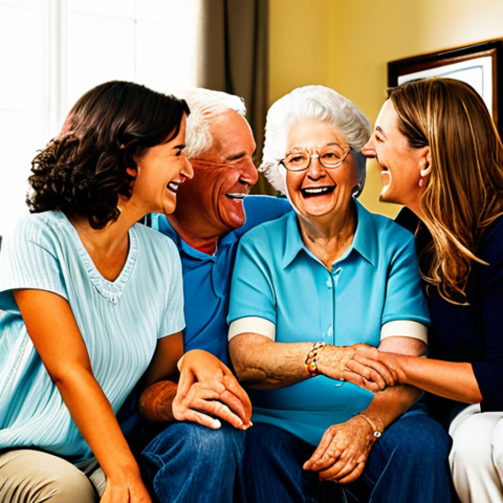 **

"A warm and inviting family gathering in a brightly lit home, fully clothed, depicting multiple generations interacting with love and laughter, appropriate attire, safe for work, perfect anatomy, natural proportions, family-friendly, professional photography, high quality."

**