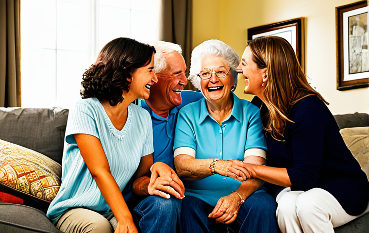 **
"A warm and inviting family gathering in a brightly lit home, fully clothed, depicting multiple generations interacting with love and laughter, appropriate attire, safe for work, perfect anatomy, natural proportions, family-friendly, professional photography, high quality."
**